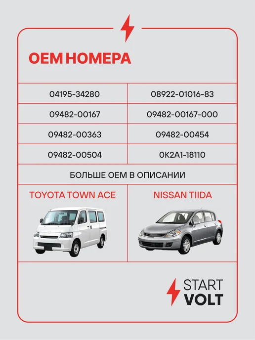 STARTVOLT Свеча зажигания для Toyota Town Ace Nissan Tiida, вариант, фото 2