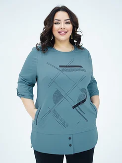 Туника удлиненная plus size SHELBI collection 203858954 купить за 2 433 ₽ в интернет-магазине Wildberries