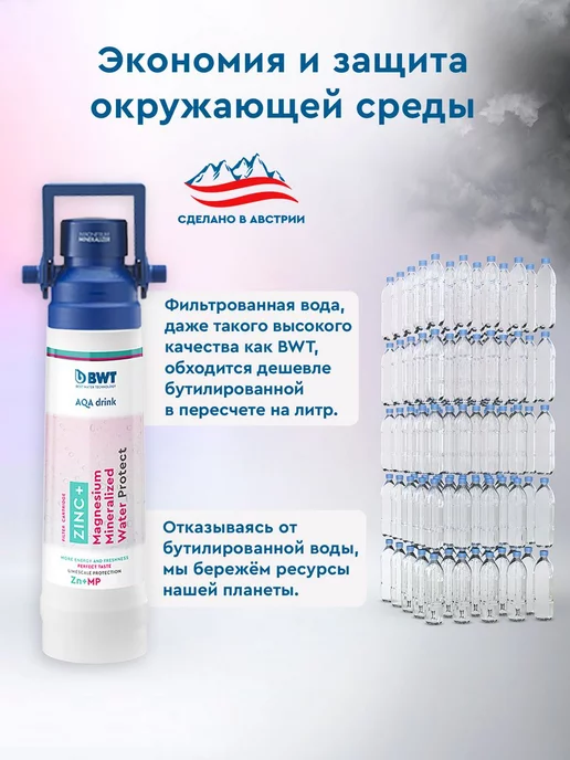 BWT Фильтр для воды под мойку ZN+MP200 с краном, голубой, фото 2