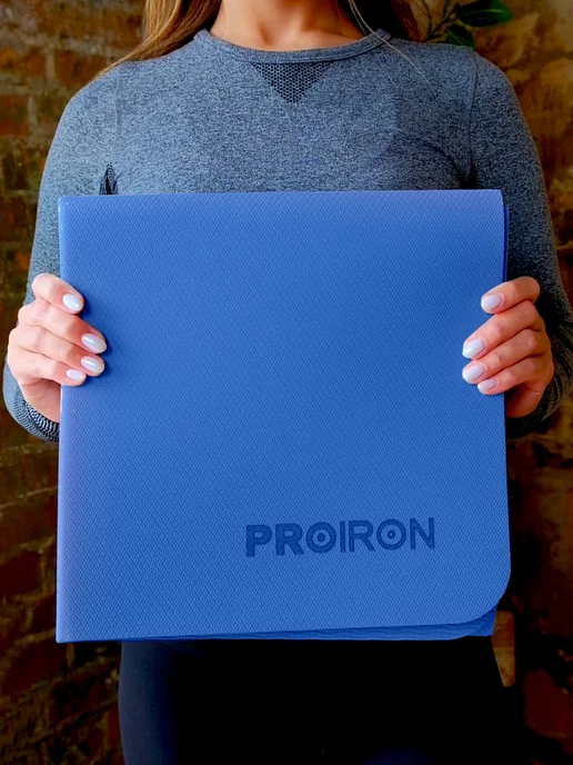 PROIRON, коврик для фитнеса, йоги, нескользящий, складной, TPE, синий, фото 2