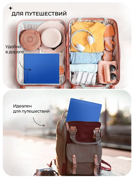 PROIRON, коврик для фитнеса, йоги, нескользящий, складной, TPE, синий, фото 5