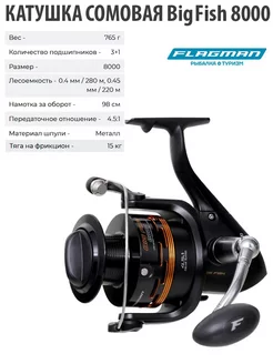 Катушка на сома Big Fish 8000 Flagman 203937002 купить за 4 415 ₽ в интернет-магазине Wildberries