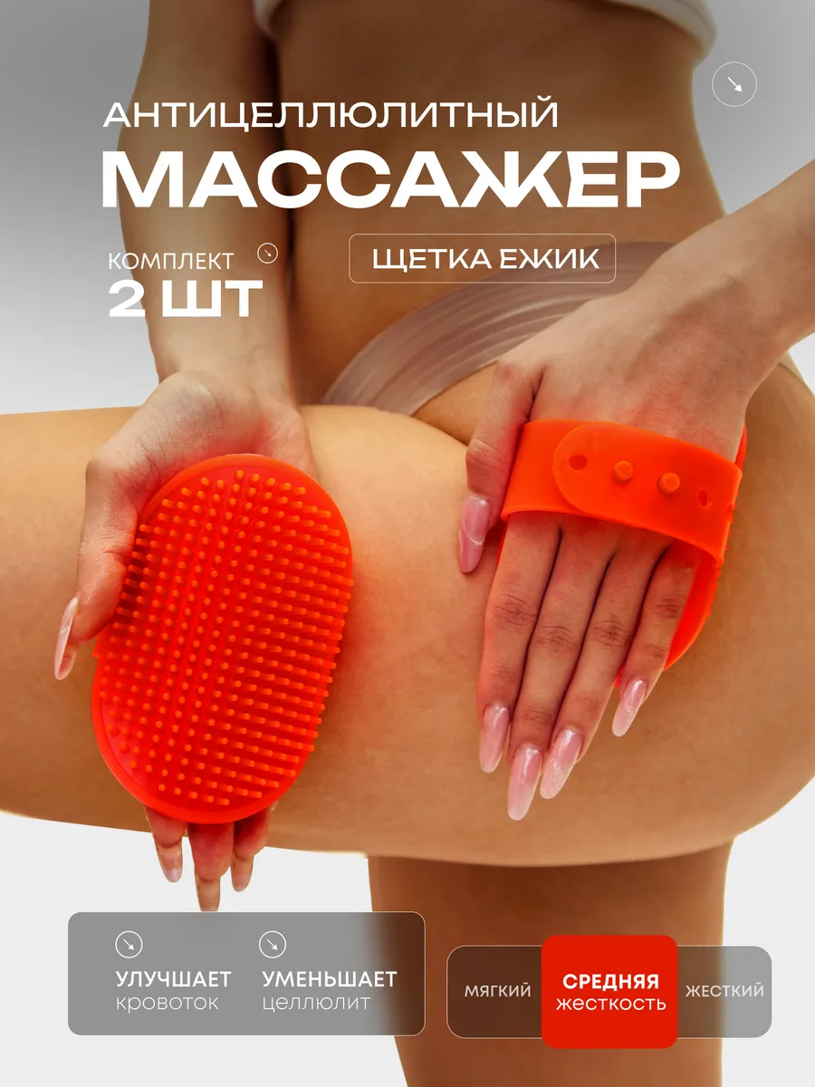 Массажер антицеллюлитный массажная щетка ежик варежка