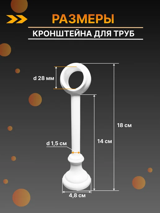 AS FOROS Кронштейн для карниза настенный пластиковый 28 мм, вариант, фото 2