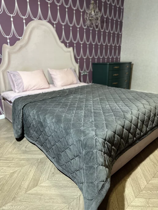 GenMarket Покрывало на кровать 220x240 плед велюр, 220x240, фото 3