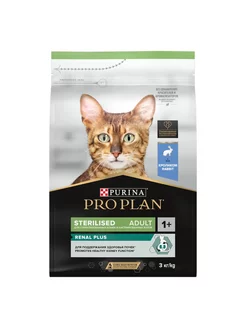 Sterilised Renal Plus для кошек с курицей и кроликом 3 кг Purina Pro Plan 204175639 купить за 3 796 ₽ в интернет-магазине Wildberries