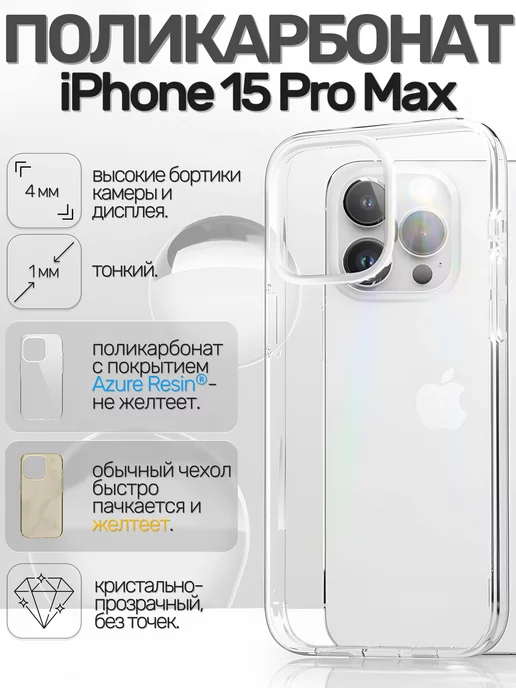 FIXCASE Чехол на iPhone 15 Pro Max тонкий прозрачный