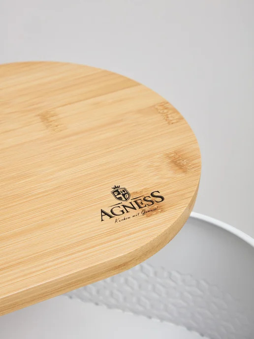 Agness Хлебница металлическая с крышкой на стол 33,8х18х12 см, 18x12 см, фото 8