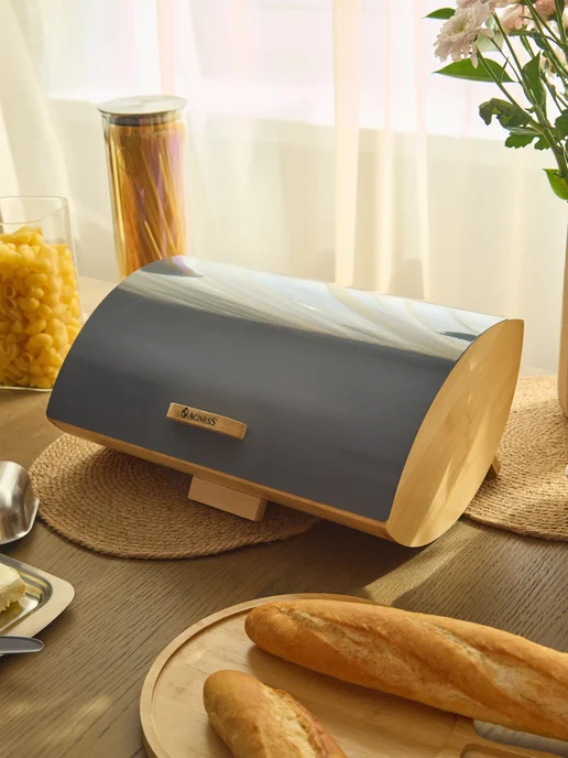 Agness Хлебница деревянная с крышкой 35х25х15,5 см, 35x25x15.5 см, фото 3