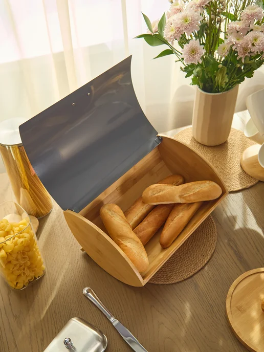 Agness Хлебница деревянная с крышкой 35х25х15,5 см, 35x25x15.5 см, фото 6