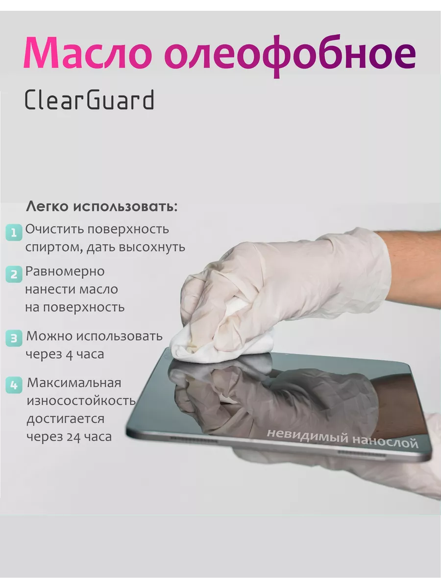 Олеофобное покрытие, масло, жидкость, спрей. 10 мл ClearGuard 204258284  купить за 459 ₽ в интернет-магазине Wildberries