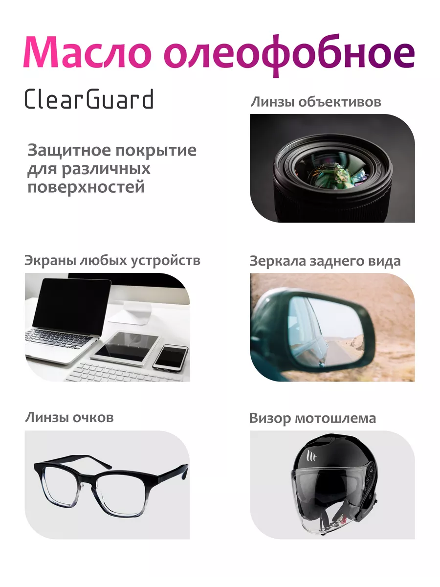 Олеофобное покрытие, масло, жидкость, спрей. 10 мл ClearGuard 204258284  купить за 459 ₽ в интернет-магазине Wildberries