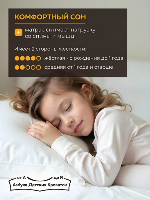 Азбука Детских Кроваток Матрас в кроватку прямоугольный 120*60см, белый, фото 7