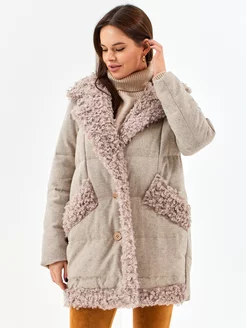 Пуховик еврозима пальто с мехом Angel Line 204312619 купить за 4 448 ₽ в интернет-магазине Wildberries