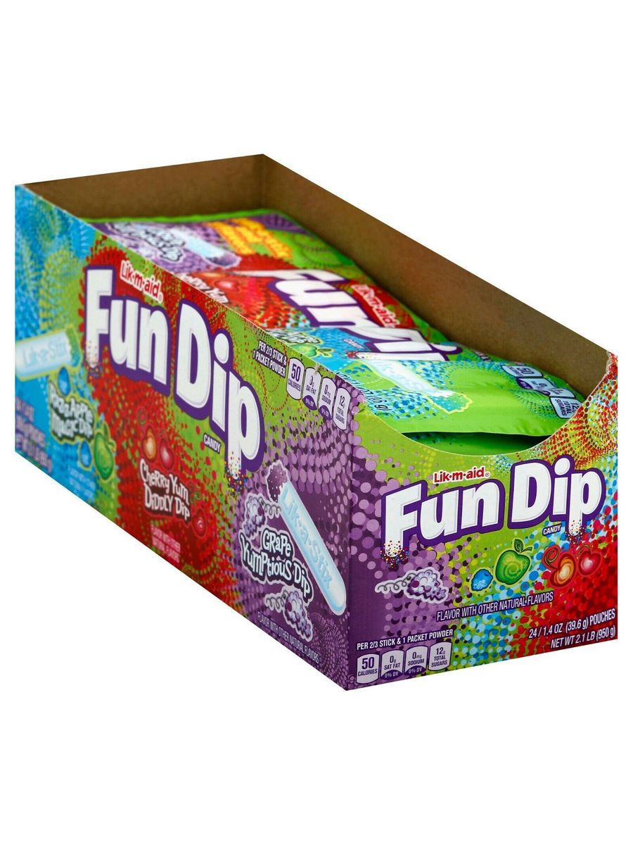 Packages 24. Fun Dip. Dip-48. Cherry Yum diddly Dip. Magic Dip.