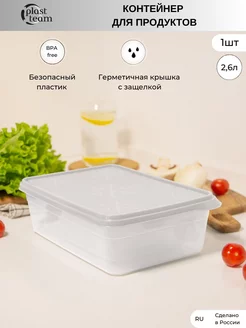 Контейнер для продуктов 1шт 2,6л (26х18х8см) ланч-бокс Plast Team 204490311 купить за 474 ₽ в интернет-магазине Wildberries