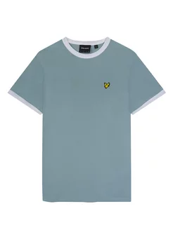 Футболка пастельно-синяя однотонная хлопок 100% Lyle & Scott 204559619 купить за 1 831 ₽ в интернет-магазине Wildberries