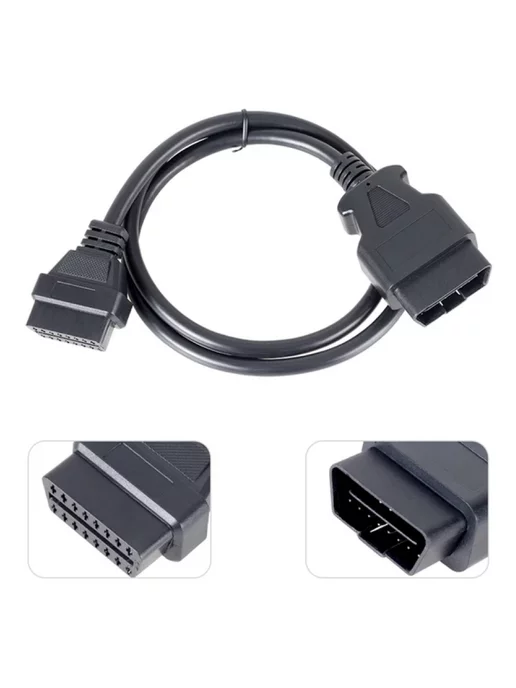 Нет бренда Кабель-удлинитель для диагностического сканера OBD2,длина 1м, 1 м, фото 2