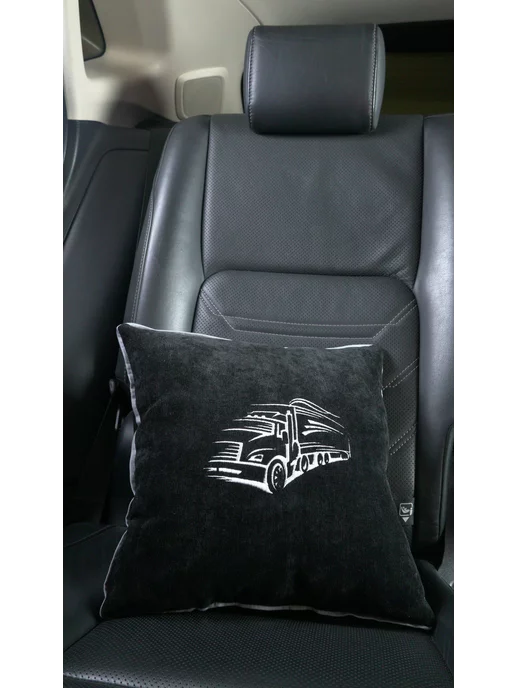 Dekos Подушка в машину с вышивкой, черный, фото 3
